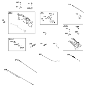Controls Group Diagram and Parts List for 385446-0465-B5 200000 - 399999 Briggs and Stratton Engine